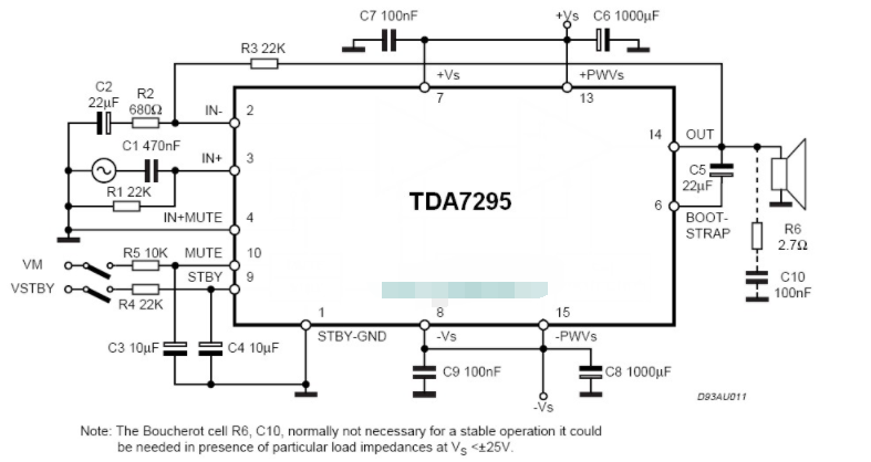 基于TDA7295構建的80W音頻放大電路