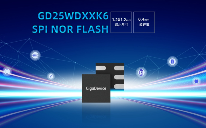   兆易創新1.2mm×1.2mm USON6 GD25WDxxK6 SPI NOR Flash產品系列問世，“超小尺寸、超輕薄、寬電壓”持續領跑市場