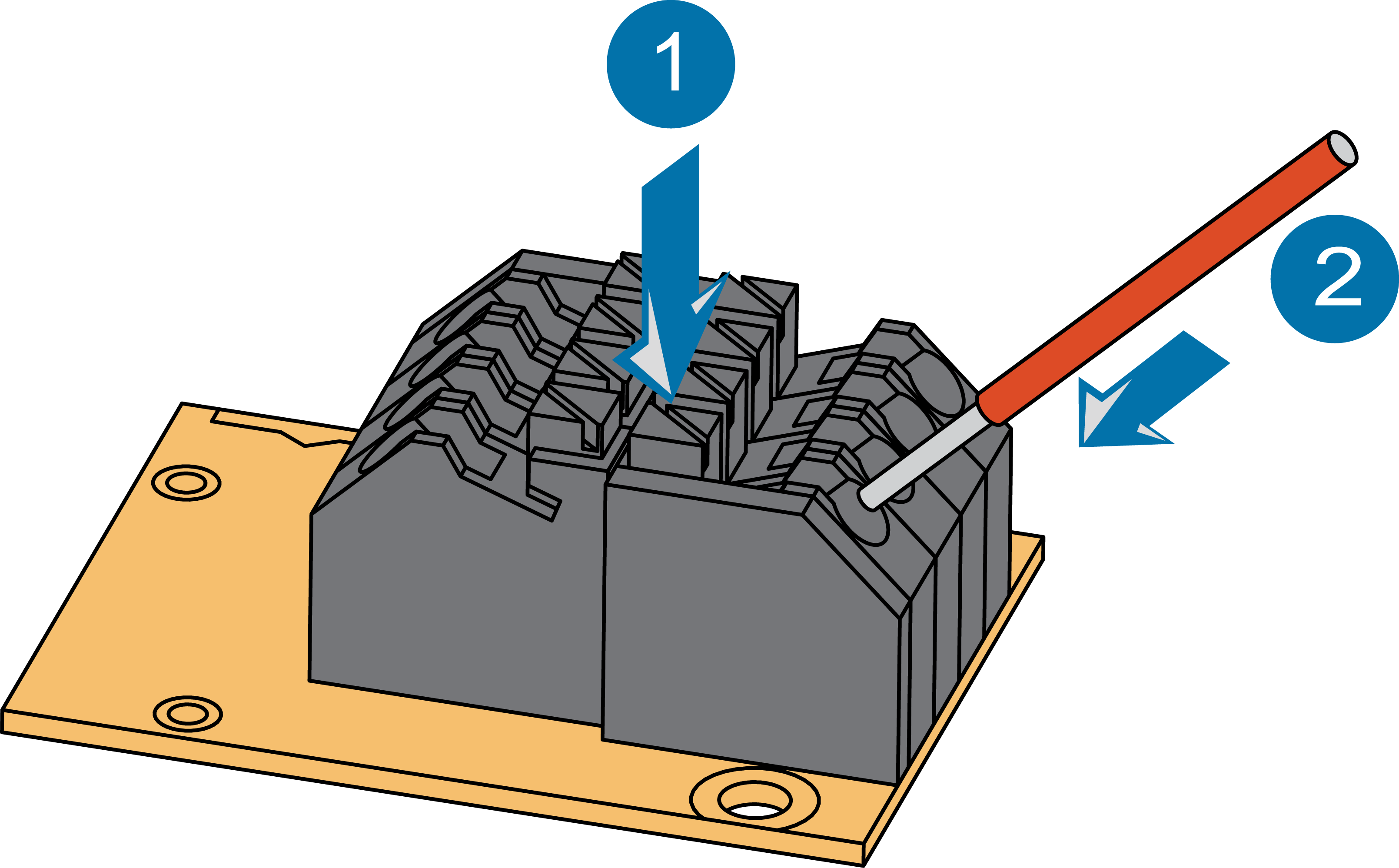 传感器线缆连接到压接端子示意图