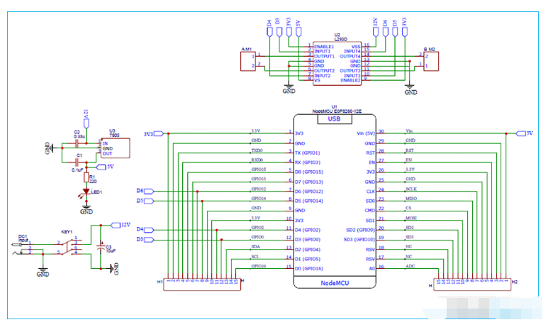 构建NodeMCU电机驱动器扩展板的方法
