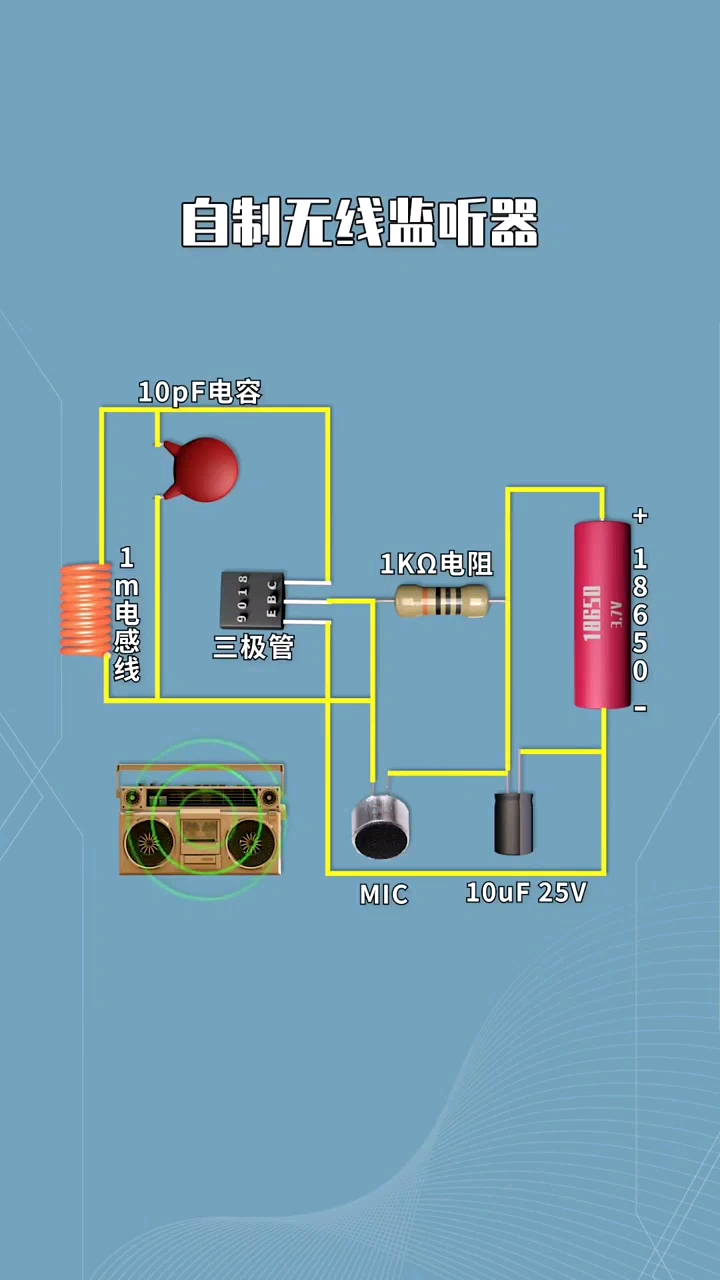 自制無線監(jiān)聽器#電路設計 #硬聲創(chuàng)作季 