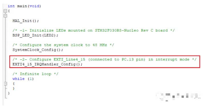 STM32F0單片機如何用一個GPIO引腳來觸發中斷