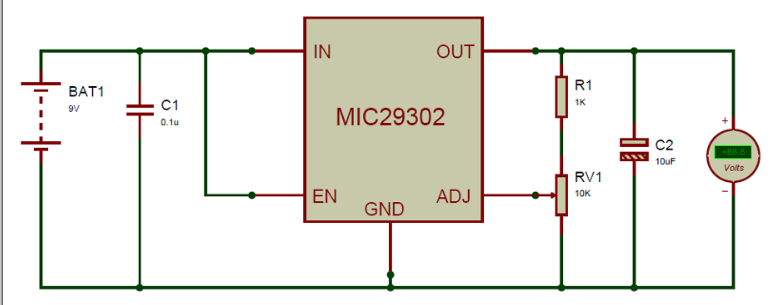 使用MIC29302构建LDO稳压器或低压差稳压器电路