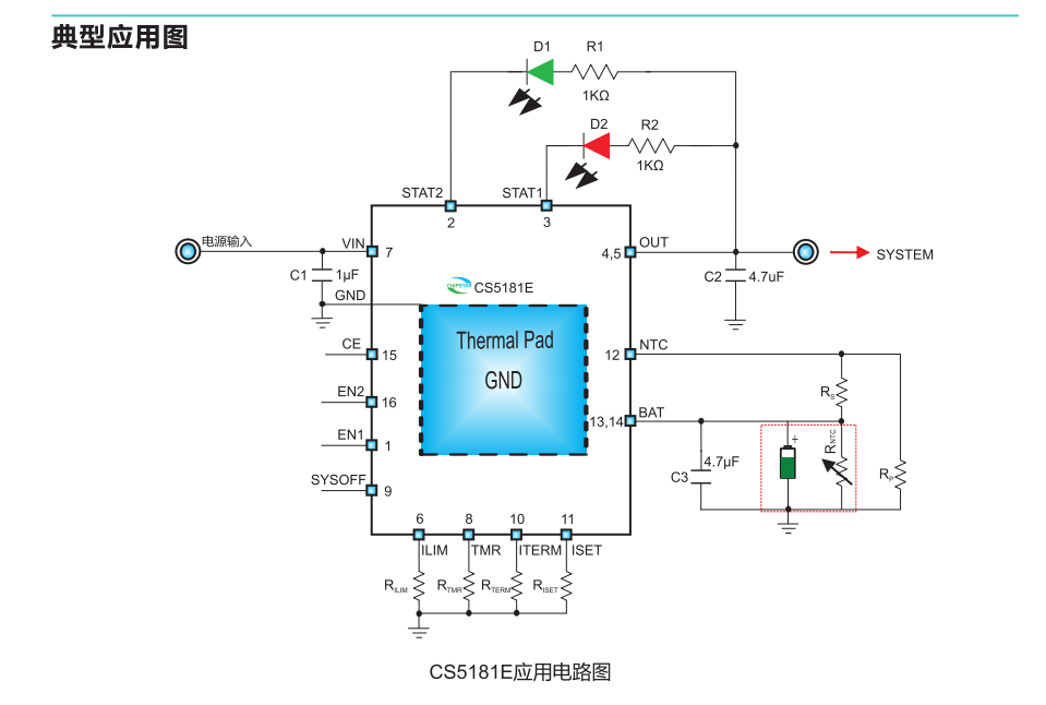CS5181E单节锂电池充电管理IC的特点及应用