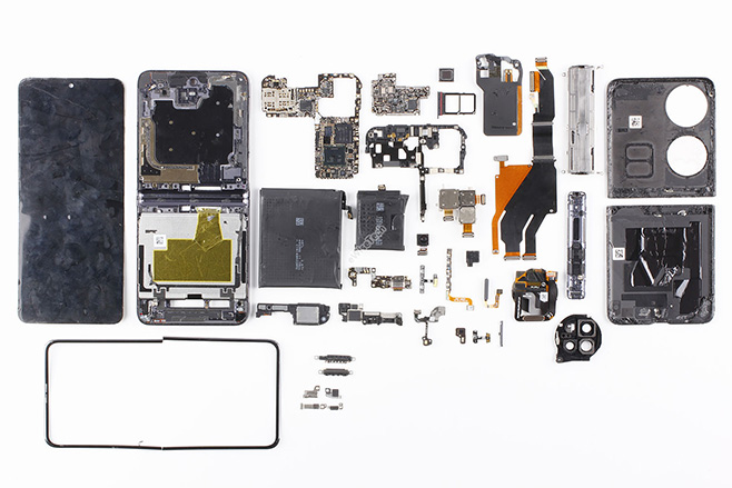 华为 P50 Pocket拆解，折叠机拆解还是有点难度的-华为p50折叠手机是5G吗9