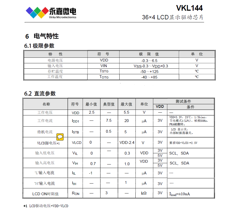 超低功耗LCD驅動IC-VKL144A/B