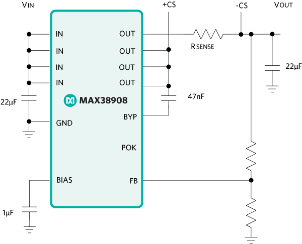 MAX38908的应用电路