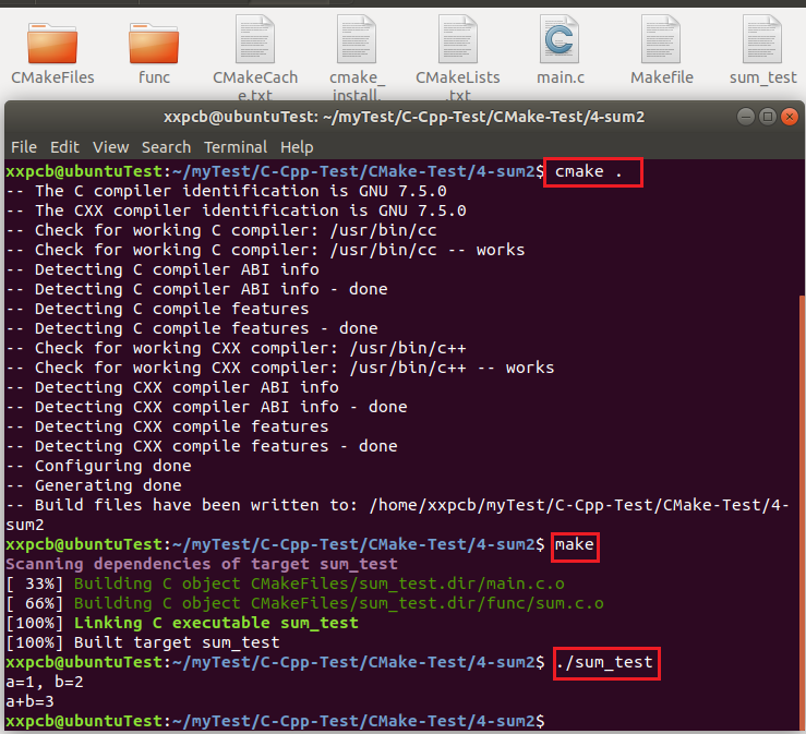 Linux中CMake的使用3-不同目录多个源文件-cmake生成sln1