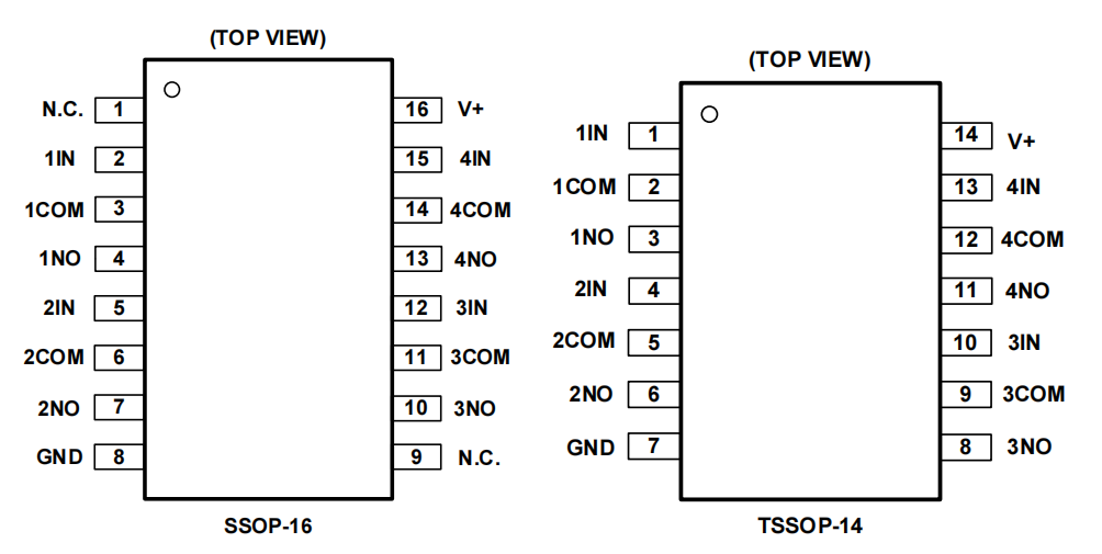 四芯CMOS模拟IC-RS2268，四通道模拟开关 单刀单掷300MHz