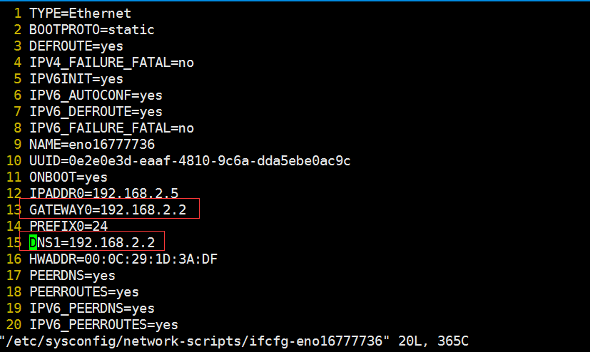 ifcfg-eno16777736中配置