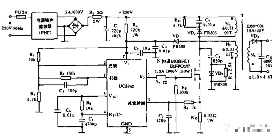 U3842芯片的应用电路