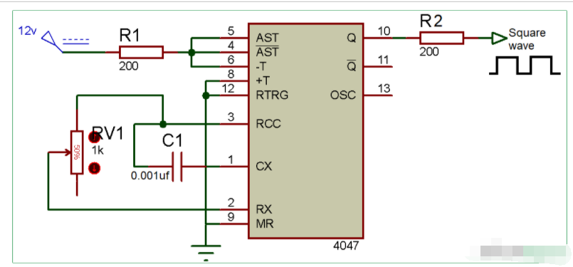 如何使用4047 IC構(gòu)建方波發(fā)生器電路