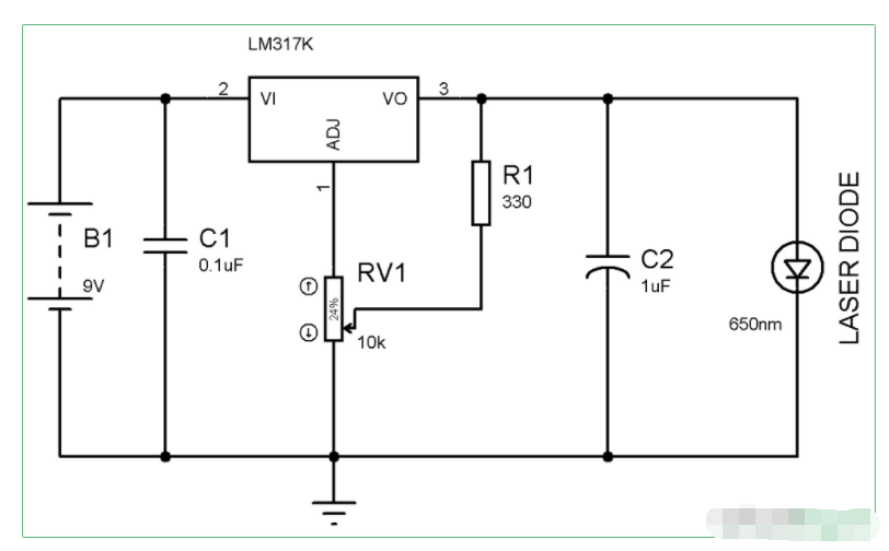 如何在電子電路中連接半導體激光管