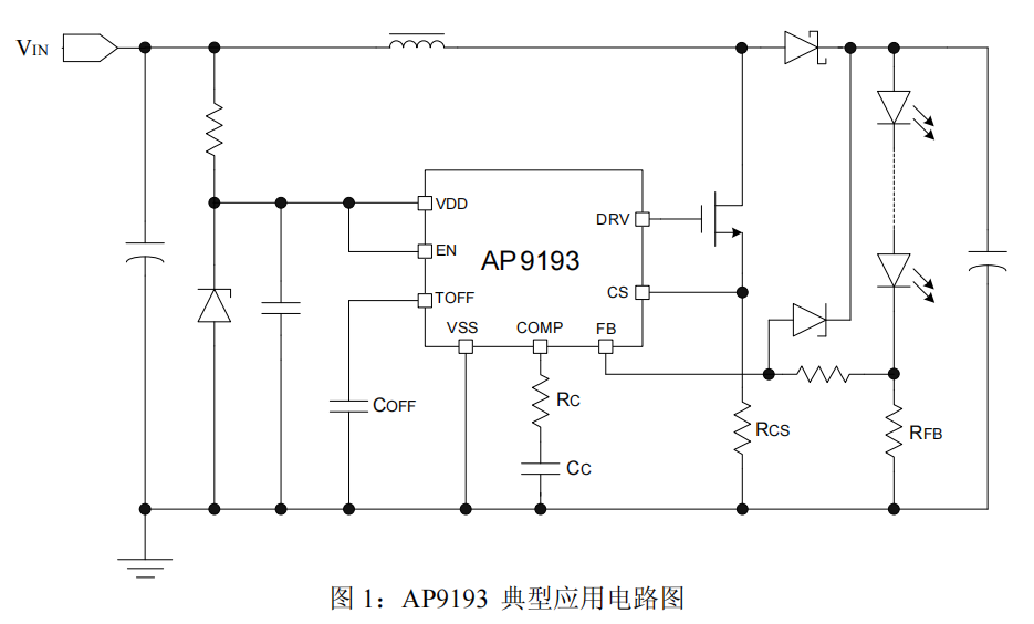 直流电源供电 LED升压 恒流驱动IC 方案AP9193