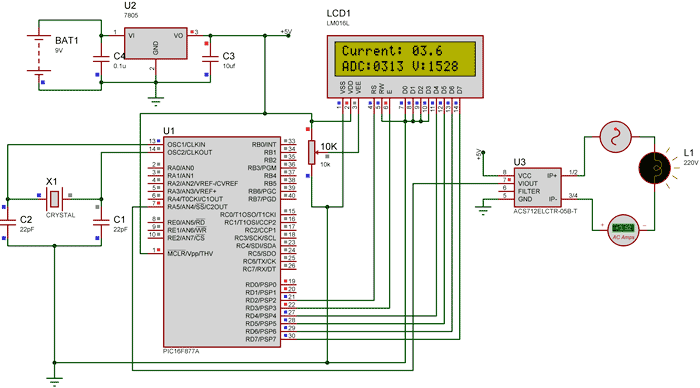 如何使用PIC16F877A和ACS712-5A制作数字电流表-pa15a型直流数字电流表4