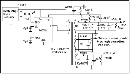 反激式转换器适用于电池供电的CCD应用