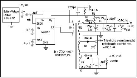 反激式轉換器適用于電池供電的CCD應用