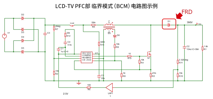利用二极管改善临界模式PFC电路效率示例
