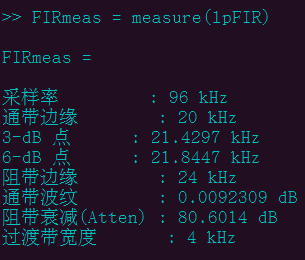 简述滤波器设计规格对象函数fdesign的使用方法 1-filter solution设计滤波器4