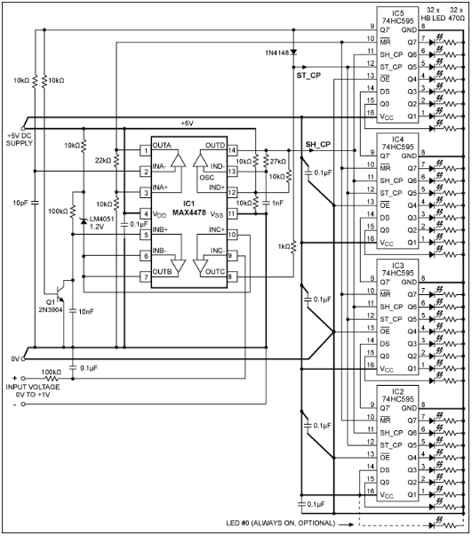 利用IC构建简单的温度计式电压指示