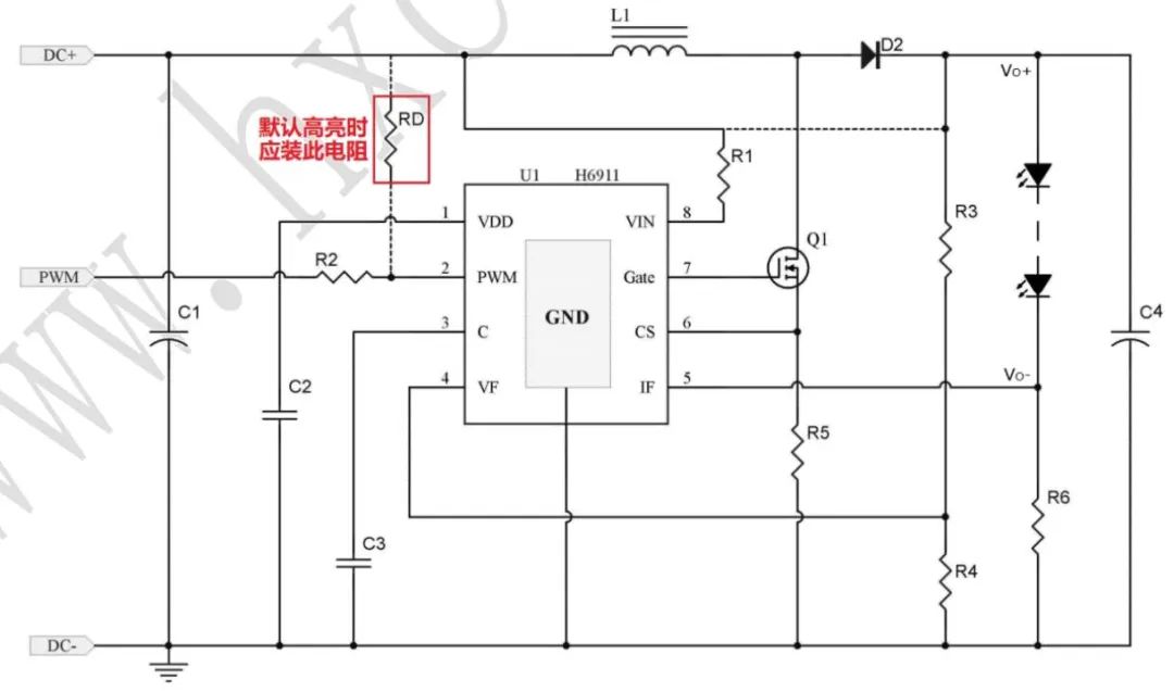 電動晾衣架面板燈升壓恒流調光方案H6911