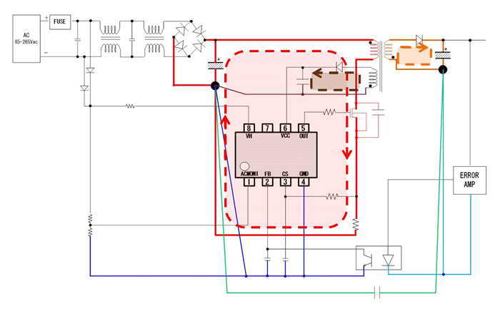 AC/DC PWM方式反激式转换器设计方法-基板布局例