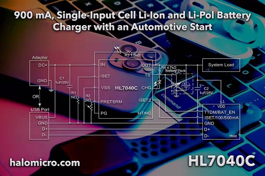 希荻微推出高精度锂电池充电芯片—HL7040C
