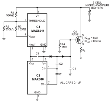 <b class='flag-5'>負(fù)載</b><b class='flag-5'>斷開</b>開關(guān)可停止<b class='flag-5'>電池</b>放電以保護(hù)可充電<b class='flag-5'>電池</b>