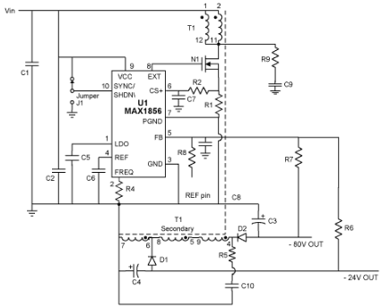 用于MAX1856 <b class='flag-5'>SLIC</b><b class='flag-5'>电源</b>的反激式变压器设计