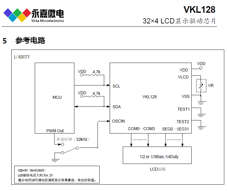 LCD液晶段码显示驱动IC-VKL128 LQFP44超低功耗/超省电