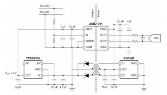 交流电机驱动器中的隔离电压感应-ws3526交流电流隔离端子2