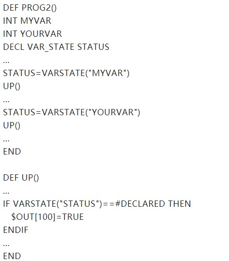 用VARSTATE()询问变量的状态