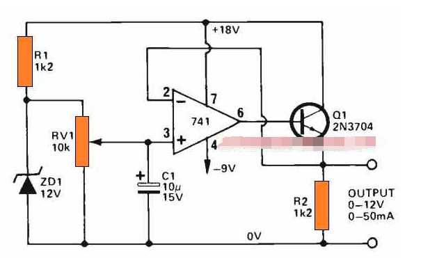 如何使用IC741运算放大器制作可变电源电路