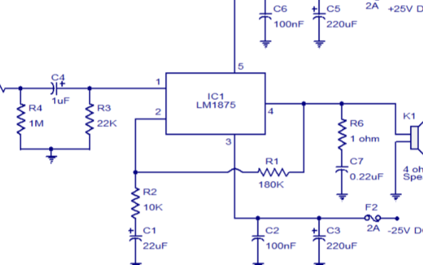 基于LM1875的20W音頻放大器電路