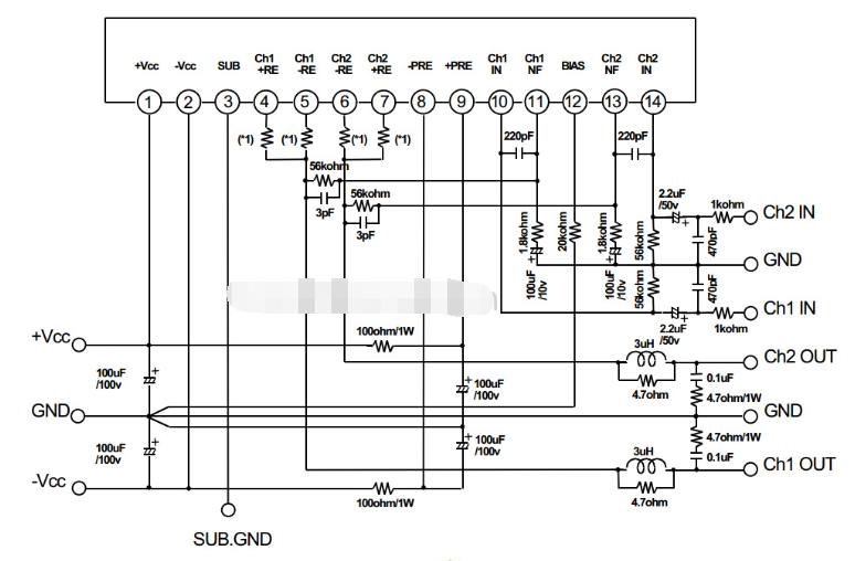 基于STK442-090的放大电路图