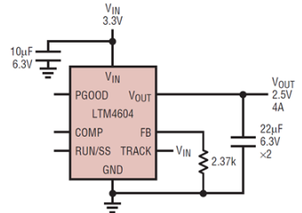 低电压、高电流降压型μModule稳压器可独立完成电源设计