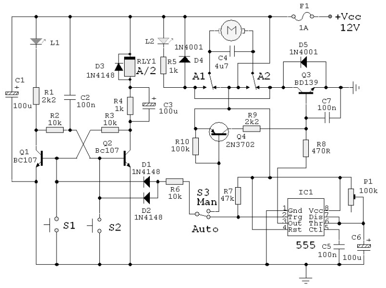 基于<b class='flag-5'>IC555</b>自动闭帘电路