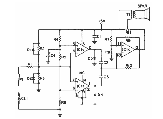 基于LM339的聲邏輯探頭電路