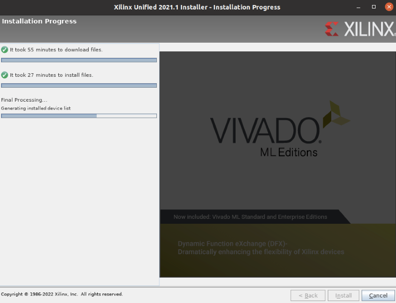 linux vivado安装时卡在最后一步怎么办