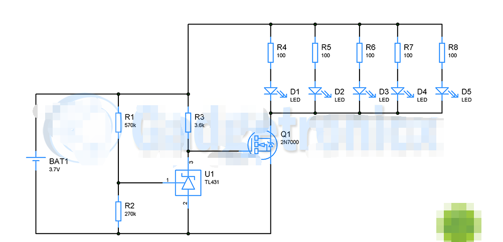 带电池保护的<b class='flag-5'>LED</b><b class='flag-5'>手电筒</b><b class='flag-5'>电路</b>