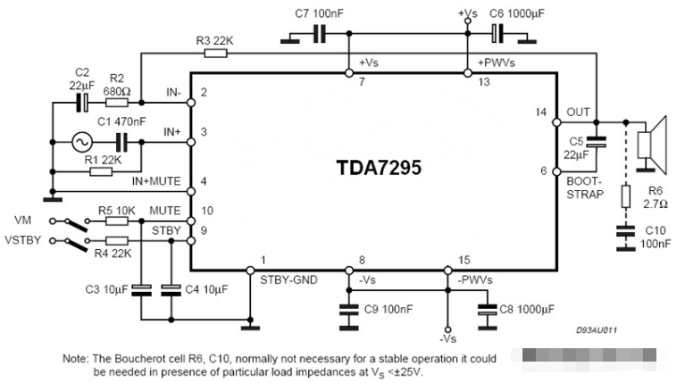 基于<b class='flag-5'>TDA</b>7295的80W音频放大器电路