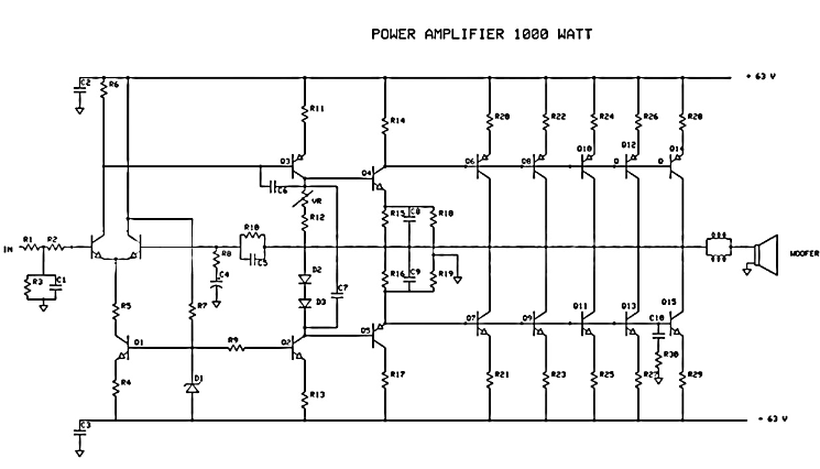 由晶体管构建的<b class='flag-5'>1000W</b>功率音频放大器电路分享