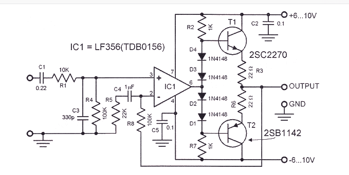 基于LF356的高保真<b class='flag-5'>耳機</b><b class='flag-5'>放大器</b>電路