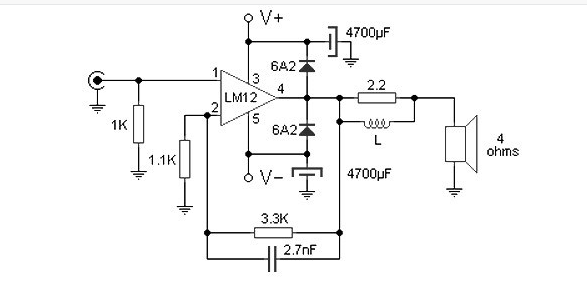 基于LM12CLK的100W<b class='flag-5'>音频放大器</b>电路