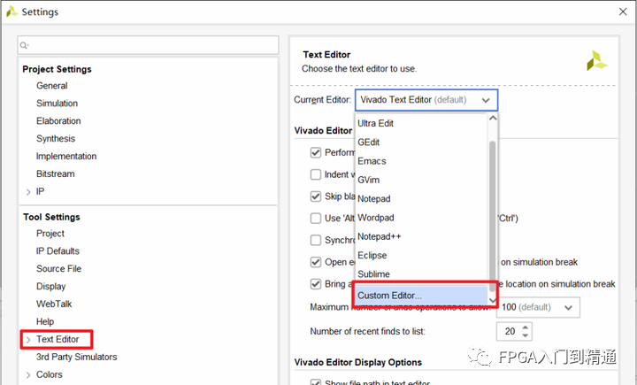 Vivado关联第三方<b class='flag-5'>编辑器</b>的方法