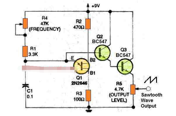 基于晶体管和UJT的简单<b class='flag-5'>锯齿</b>发生器电路