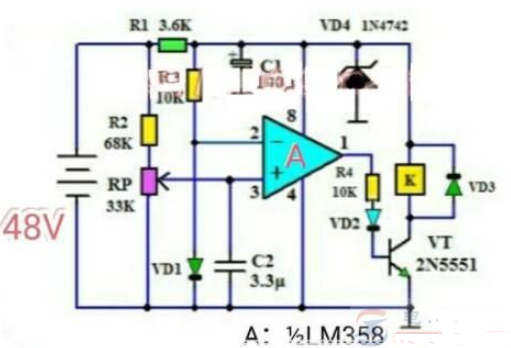一款簡單的48V電壓檢測控制電路