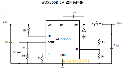 高效降压DC-DC转换器电路应用以及参考原理图4.5v-65v输出5A应用