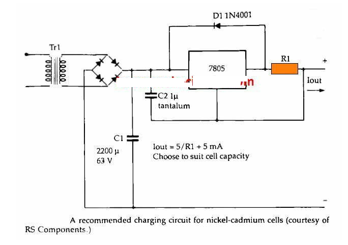 基于IC7805镍镉电池充电器电路