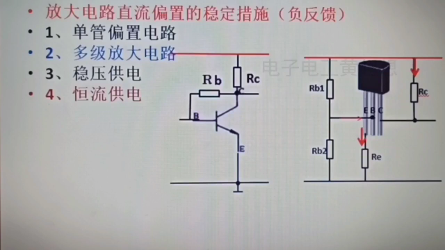 295 放大电路直流偏置稳定措施。不稳定，三极管就可能饱和或截止#硬声创作季 